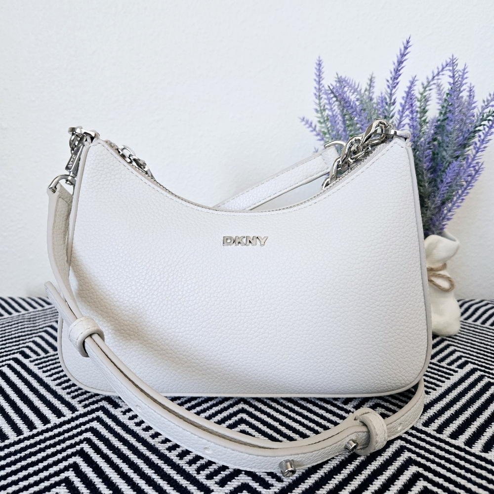 (NWT) DKNY Jenna Crossbody White Leather Bag